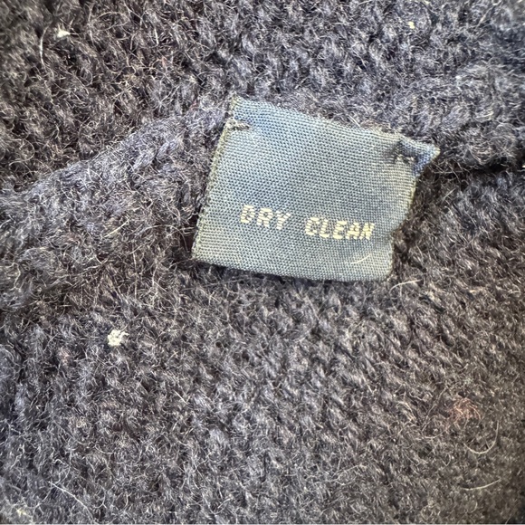 Vintage 80s 90s Polo Ralph Lauren American Flag navy blue wool sweater unisex L - Picture 7 of 15